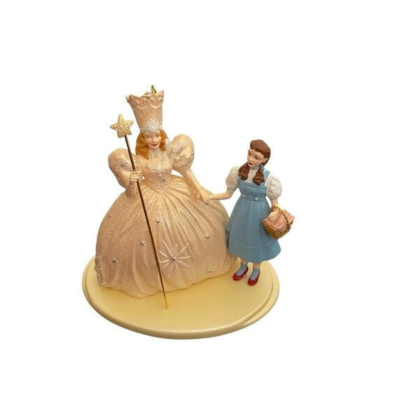 Vintage Hallmark Dorothy and Glinda the Good Witch Ornament with Display Stand - Picture 3 of 5